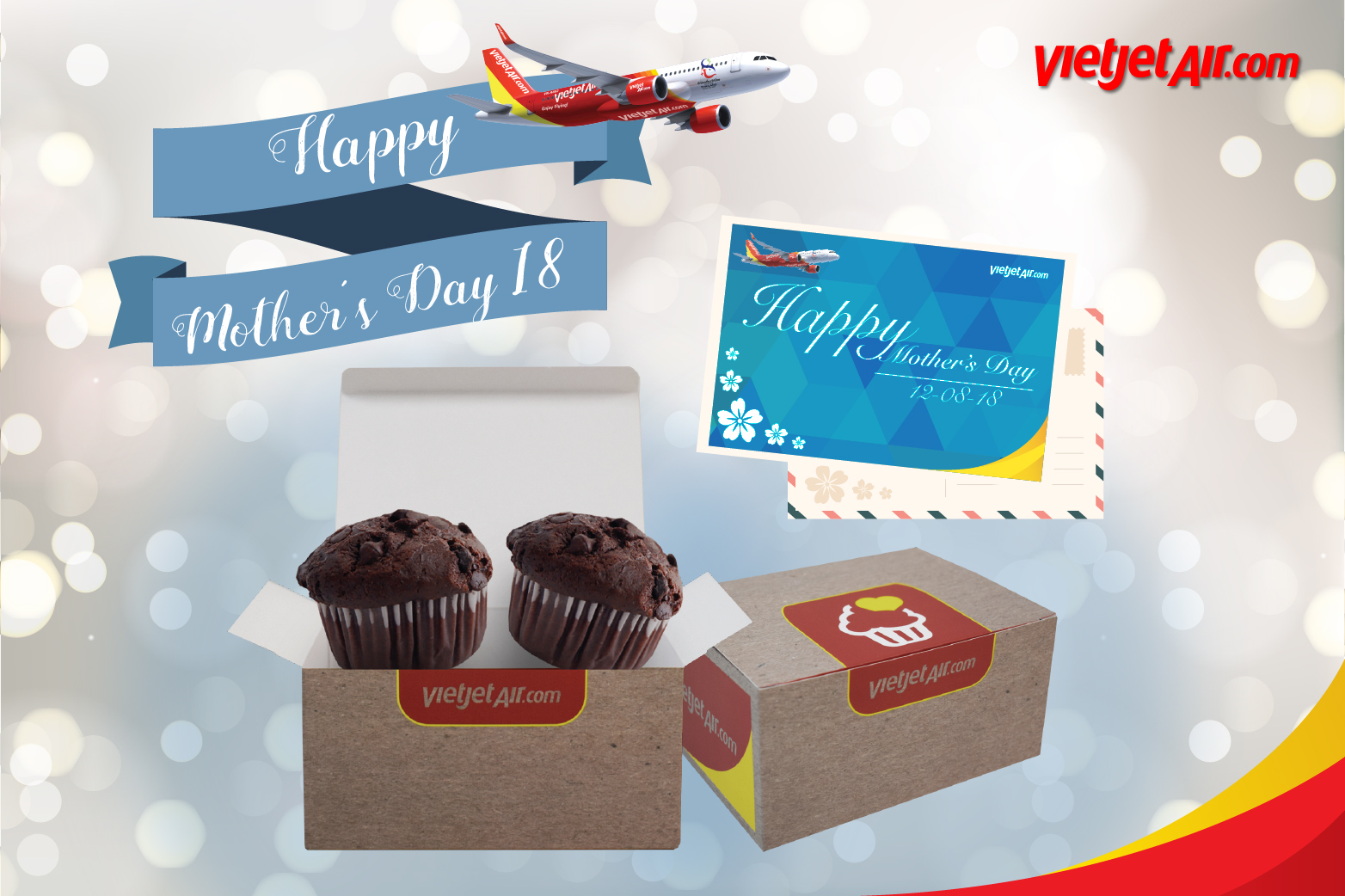 กรุงเทพฯ  ///  ไทยเวียตเจ็ทจัดเมนูเบเกอรี่สุดพิเศษ‘Chocolate Muffin Gift Box’ ฉลองเทศกาลวันแม่